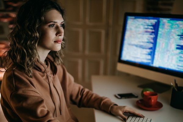 woman coding